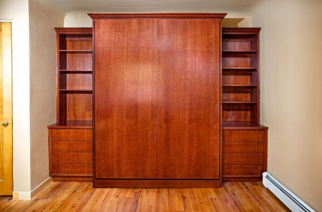 Murphy bed with continuous grain detail