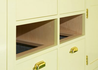 Piston fit drawers in 1880s kitchen